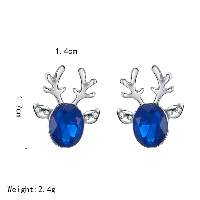 Хрустальные серьги Роскошные трехмерные рождественские с оленем #4-5 | Украшения и