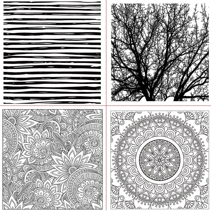 Глубокий цвет шаблон прозрачный силиконовый штамп DIY скрапбук/альбом украшения