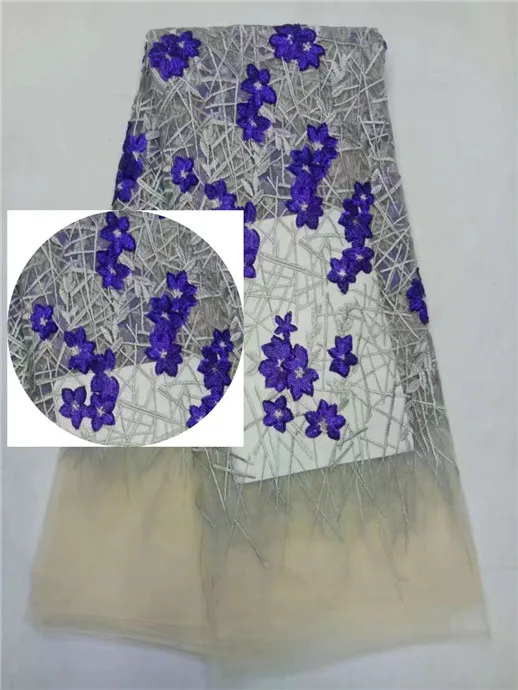 Белый блестками в нигерийском стиле сетки Кружево Ткань Африканский швейцарский