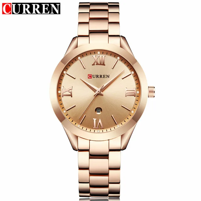 rose rose CURREN золотые часы женские часы 9007 сталь женские часы браслет женские часы Relogio Feminino Montre Femme - Цвет: rose rose