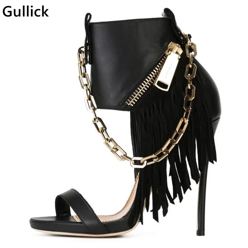 Gullick/новейший дизайн для отдыха Сандалии с бахромой украшением в виде золотой