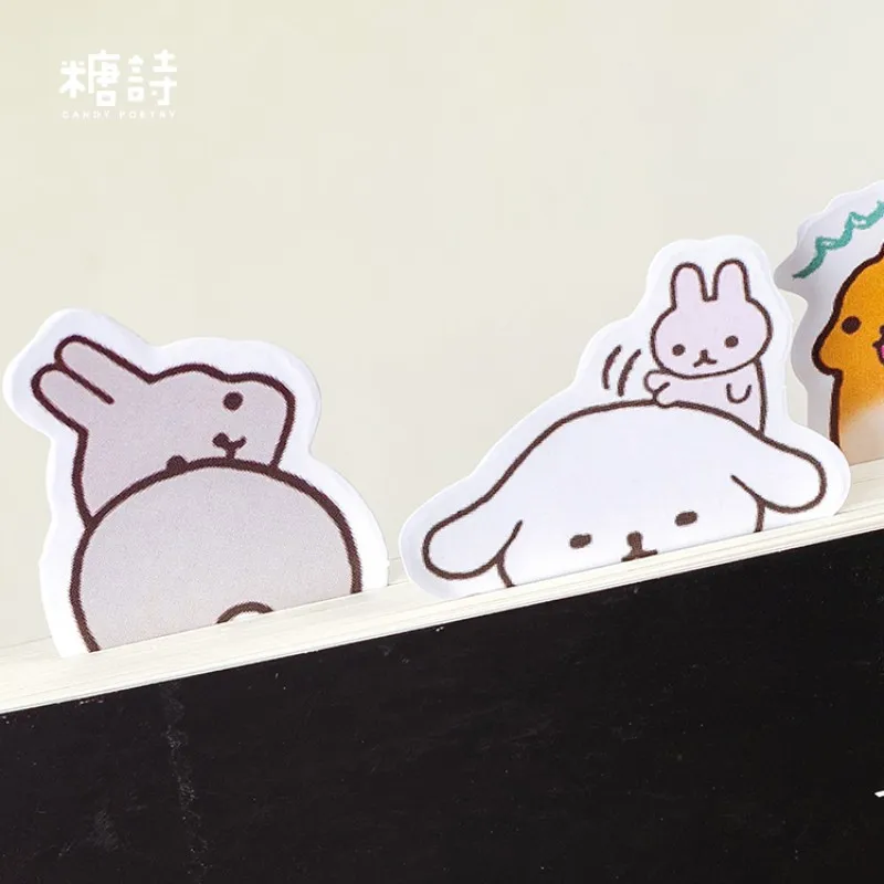 45 шт./упак. большой-Ушастый кролик мультфильм животных Клейкая Бумажная Наклейка