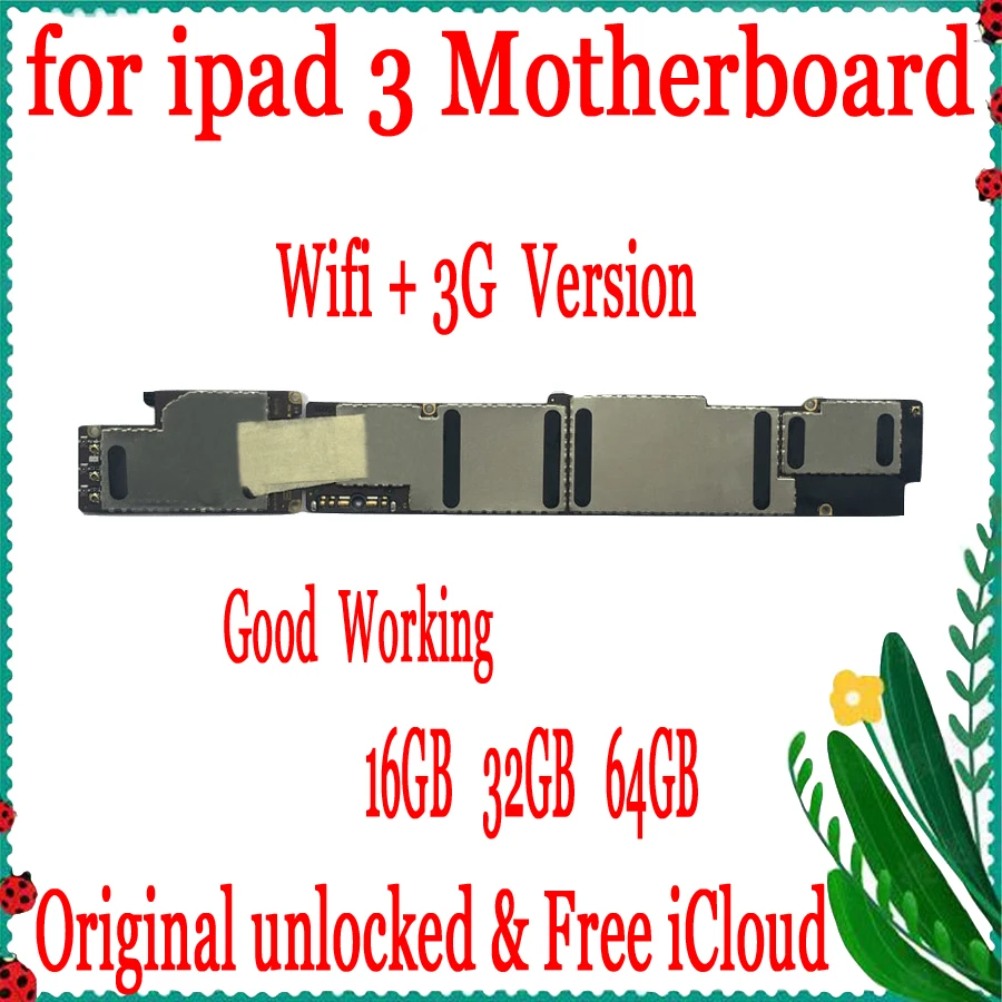 Оригинальная разблокированная материнская плата для ipad 3 без iCloud 16 ГБ/32 ГБ/64 Гб Wifi