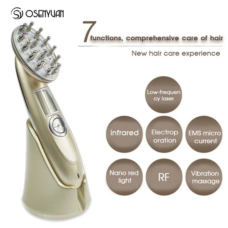 Расческа для защиты от выпадения волос RF EMS медсестринская светодиодная фотонная