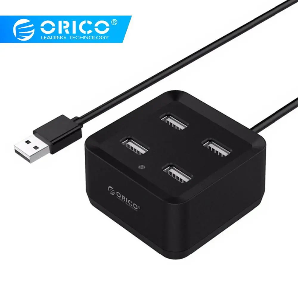 ORICO USB 2,0 концентратор Высокоскоростной 4 порта USB разветвитель адаптер расширитель для компьютера, ноутбука аксессуары с Светодиодный индикатор