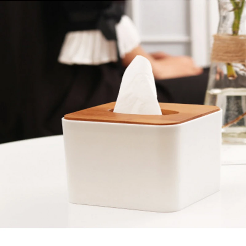 Tissue box paper desktop storage creative car home bottom bamboo and wooden towel | Дом и сад