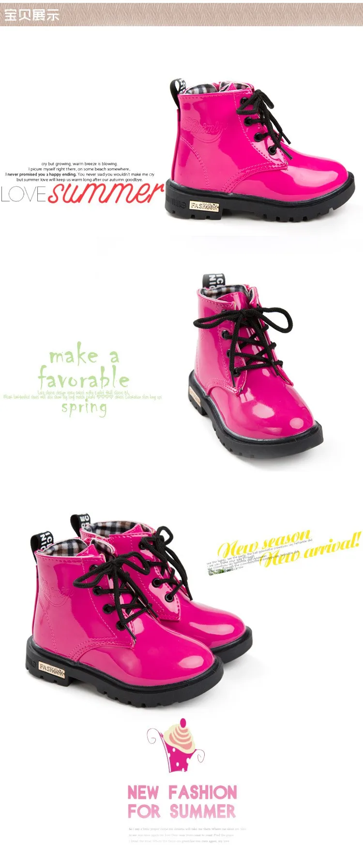 Autumn 1 to 5 years old baby girls boots high quality fashion short boots kids martin boots non-slip infant toddlers sports