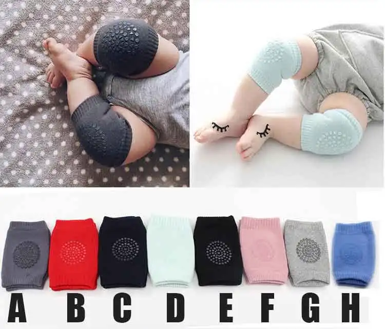 Rodillera protectora antideslizante para ni&ntilde;os peque&ntilde;os, calentadores de seguridad para gatear, suaves, gruesas, de rizo-2