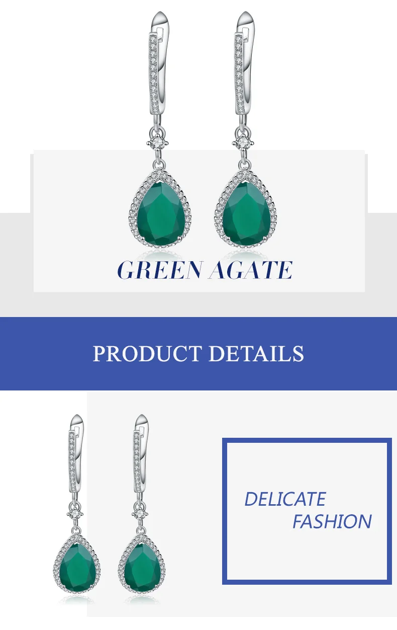Gem's Ballet 5.28Ct натуральный зеленый агат, натуральный камень, Винтажные висячие серьги, женские 925 пробы серебряные серьги, хорошее ювелирное изделие