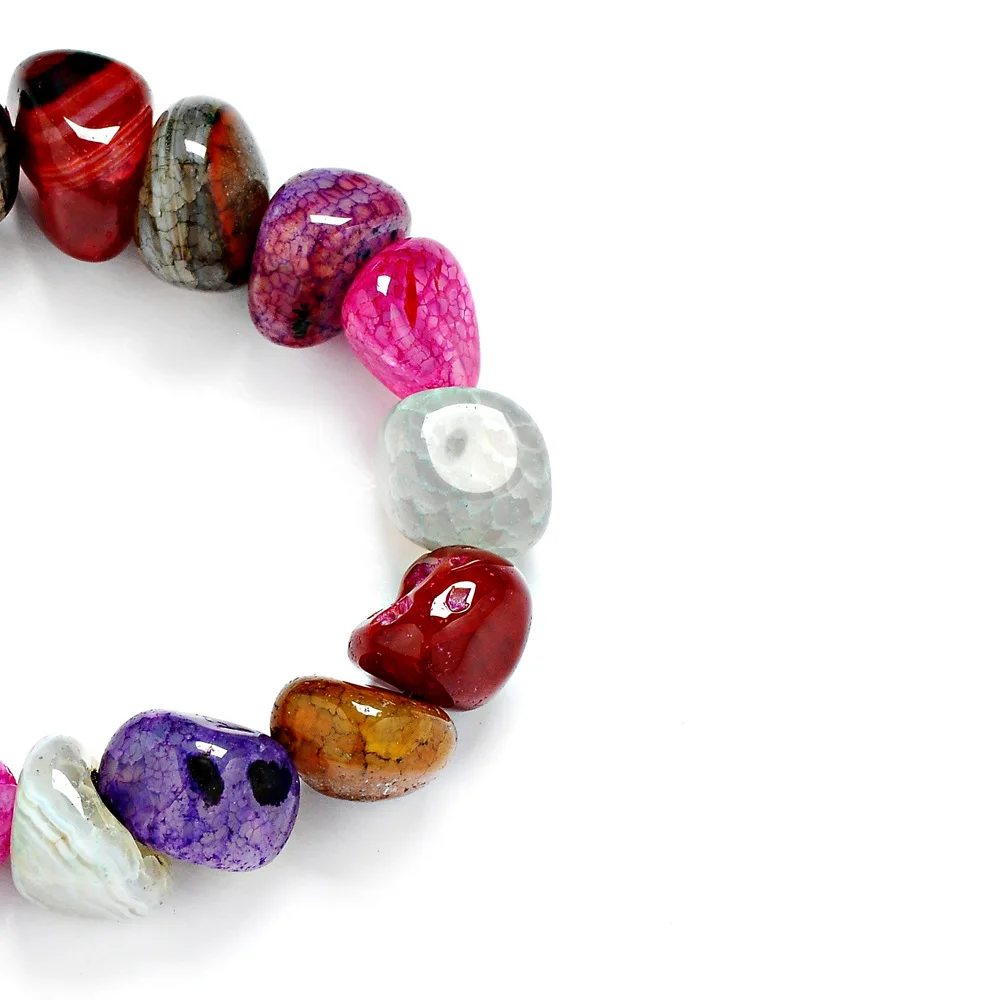 1 шт разноцветный натуральный камень Бусины Браслет Чакра для Для женщин