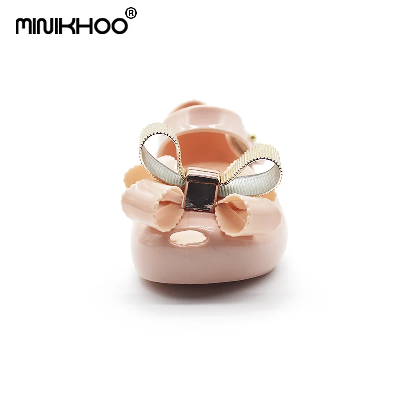 Мини Мелисса 3 цветной галстук бабочка пластиковые сандалии для девочек 2018 Новые