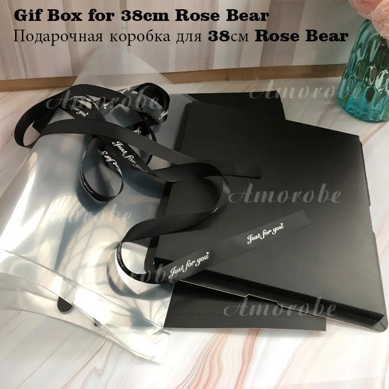 38cm bear gift box Искусственный розовый плюшевый мишка 35 см, форма розового мишки, Золотая Роза, медведь для дома, украшения для свадебной вечеринки, подарок на день Святого Валентина - Цвет: 38cm bear gift box