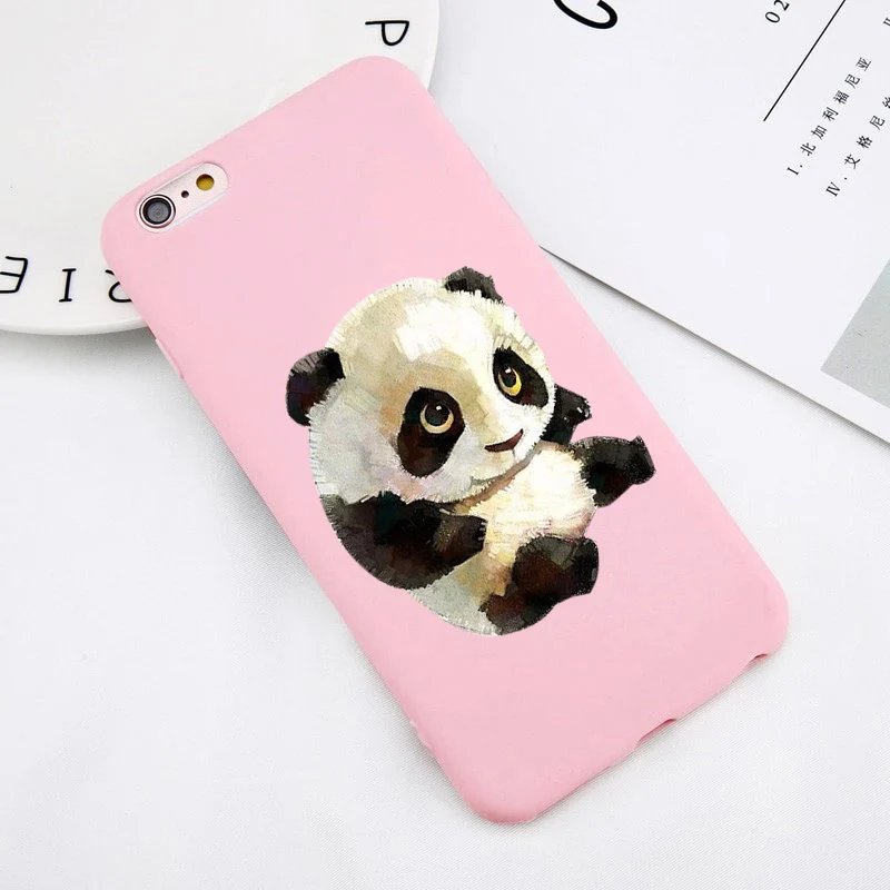 TPU Чехол для телефона с забавным рисунком панды медведя кота для iPhone 7 7s 5 5S SE 6 6s 8 plus Xs XR 11 Pro Max SE, силиконовый чехол для телефона - Цвет: TPU