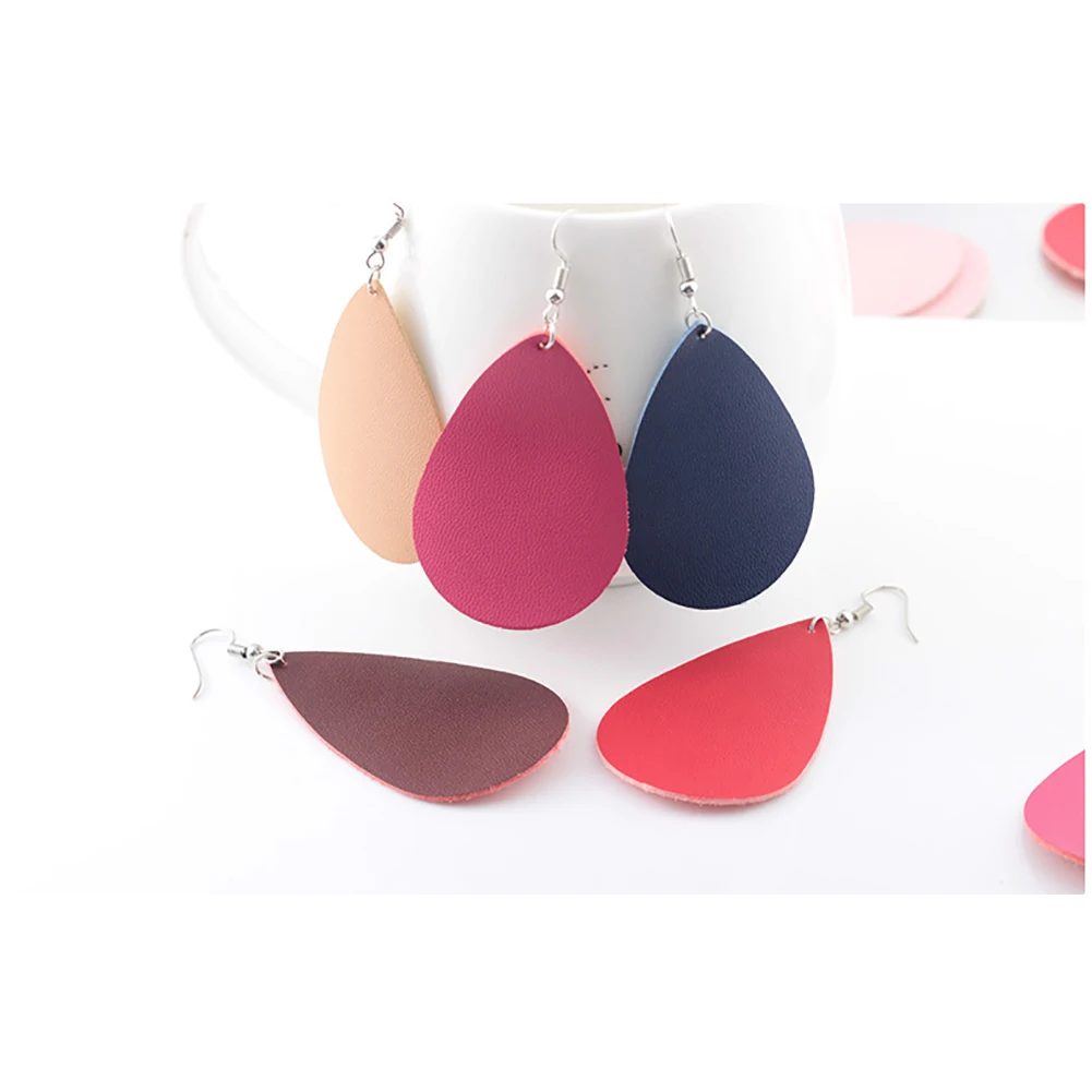 Leather Earrings Antique Looking Dangle Teardrop Earrings(Khaki)1 Pair Khaki | Украшения и аксессуары