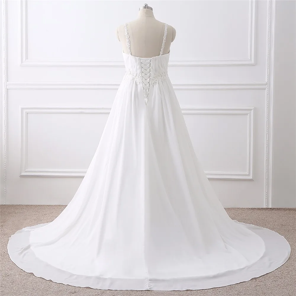 2018 настоящая фотография размера плюс свадебные платья спагетти Vestidos De Noiva