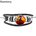 Konminry игровой знак Red Dead выкуп 2 кожаные веревочные браслеты стеклянные искусственные ковбойские браслеты для женщин и мужчин