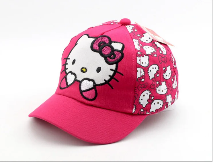 100% хлопок мультфильм рисунок Hello Kitty детей Кепки s Спорт Бейсбол солнце Snapback Шапки