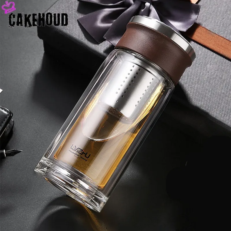 CAKEHOUD Горячая двойная офисная чашка дома утолщение прозрачный чайник-термос автомобиль путешествия стеклянный чайник питьевая утварь