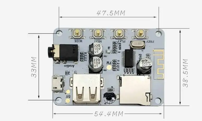 Bluetooth 4 2 беспроводной аудио приемник модуль MP3 плеер FLAC FM USB TF HIFI декодер телефон