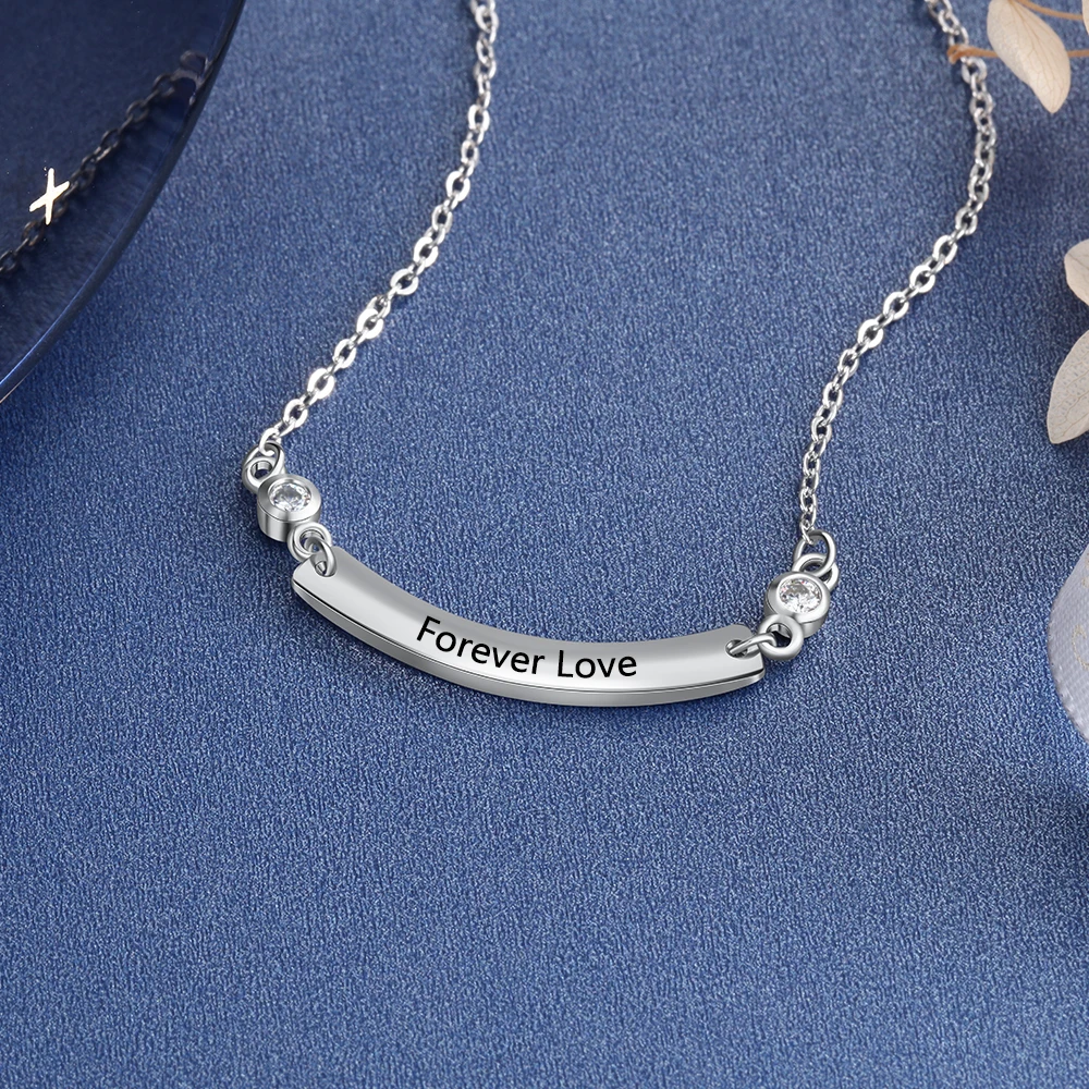 Персонализированное изогнутое ожерелье из нержавеющей стали индивидуальные