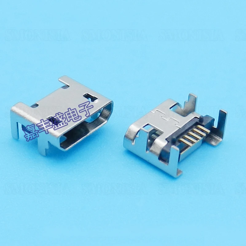 100 шт. 10000 Micro USB гнездо четыре Средства ухода за кожей стоп 5 P плоский рот покрытием