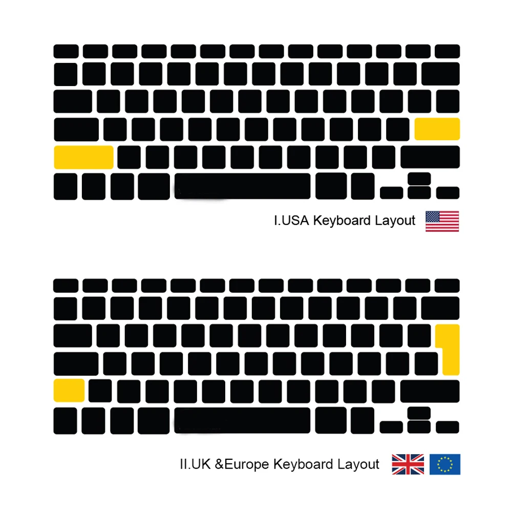 YCSTICKER - 4pcs/Set Laptop Full Sticker Top Bottom US&ampEU Keyboard Vinyl Decal Starry Skin For Macbook Air Retina Pro &amp Film |