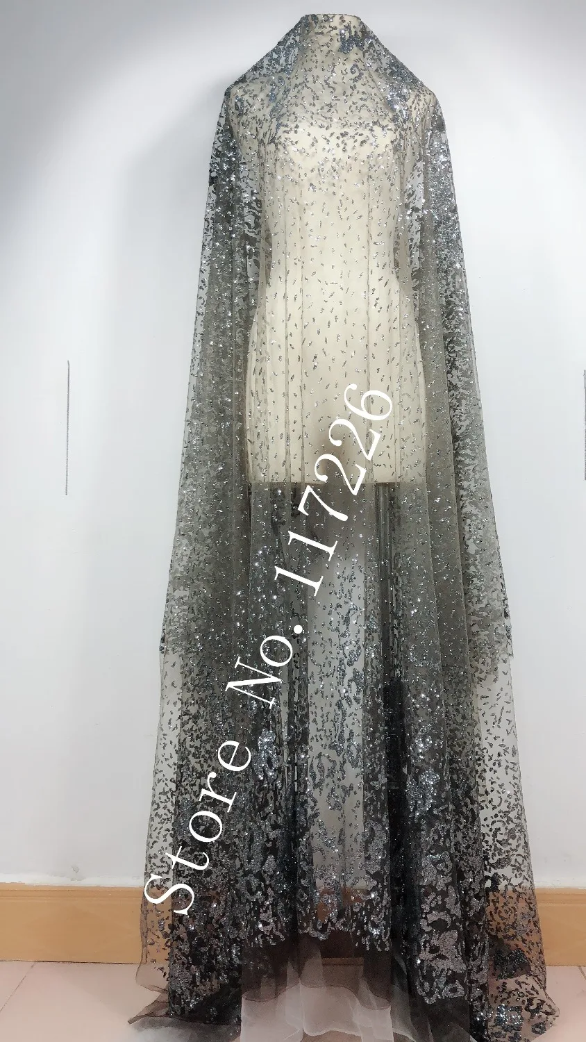 Новое поступление французской кружевной ткани с приклеенными блестками и пайетками для красивых цветов.