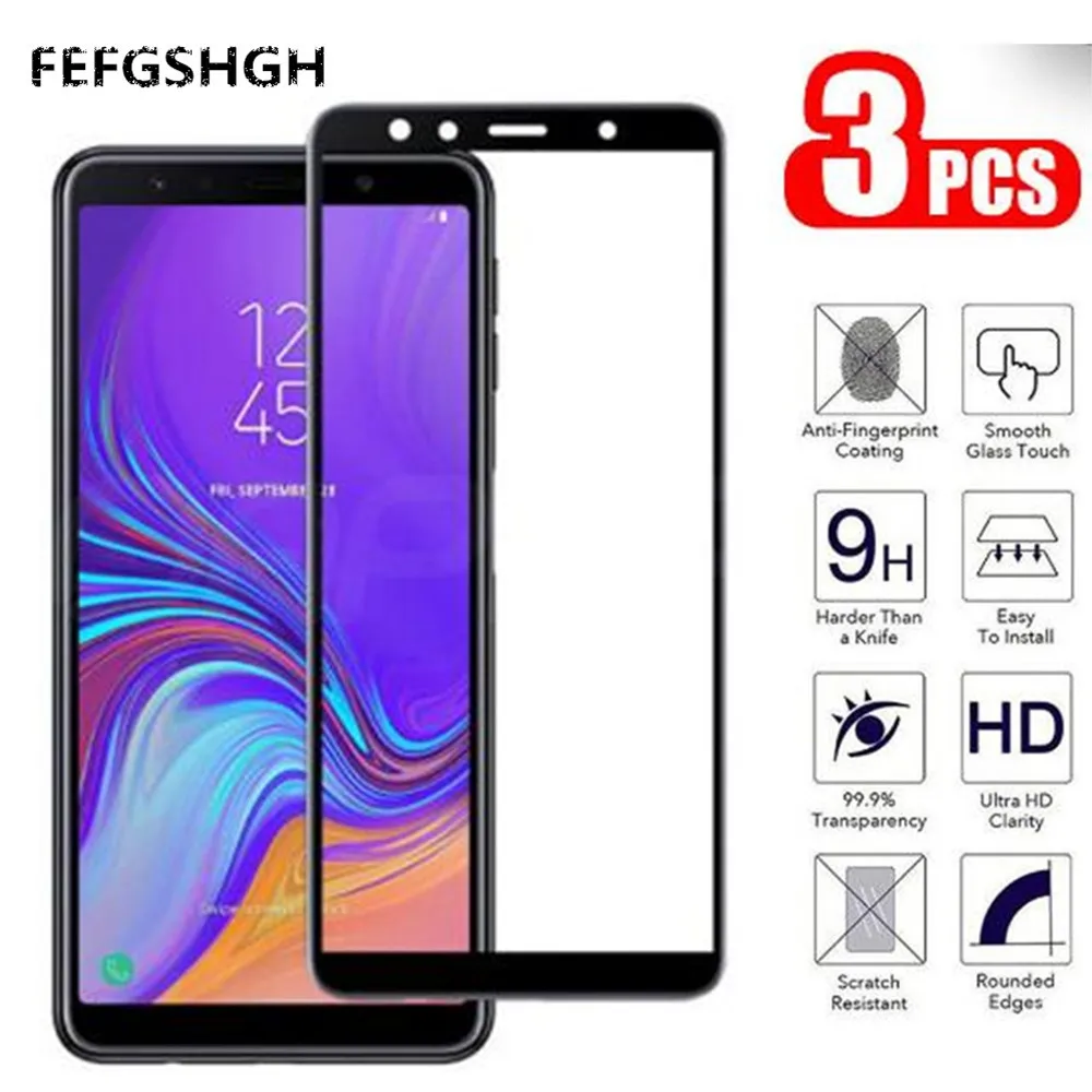 

Закаленное стекло с полным покрытием для samsung A5, A6, A7, A8 Plus 2018, защитная пленка, стекло для Samsung galaxy J4, J6, J8 2018, защита 9h