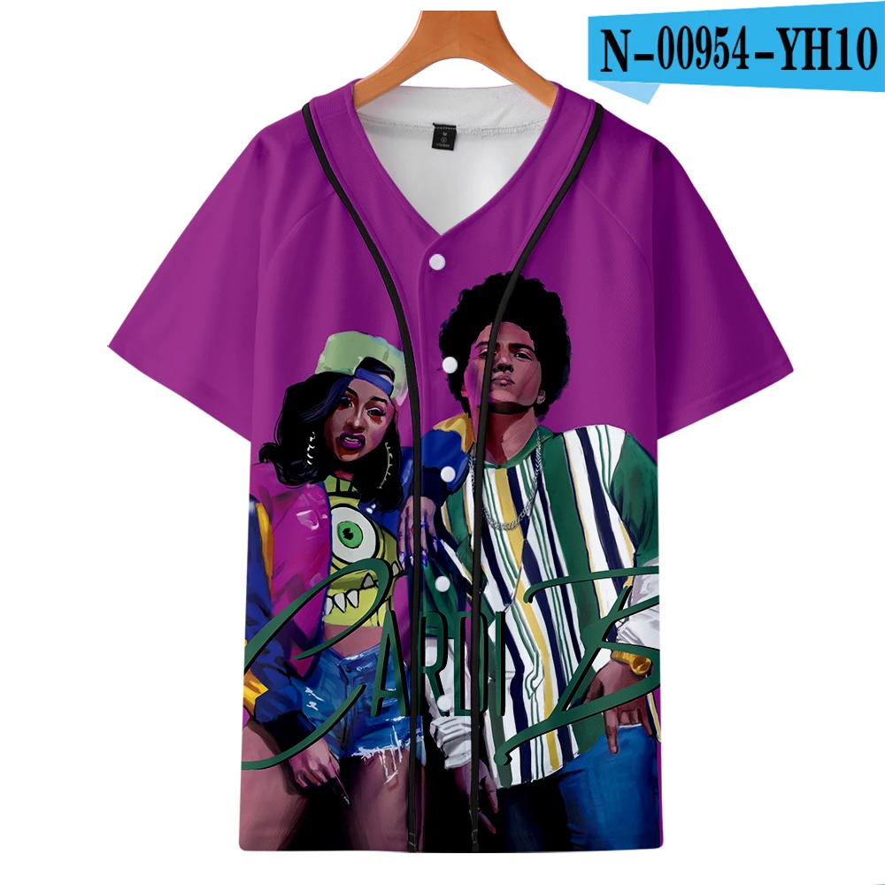 Мужские/женские летние топы, одежда Бейсбольная Футболка Cardi B 3D Harajuku бейсбольные хип хоп футболки короткий рукав - Цвет: N00954