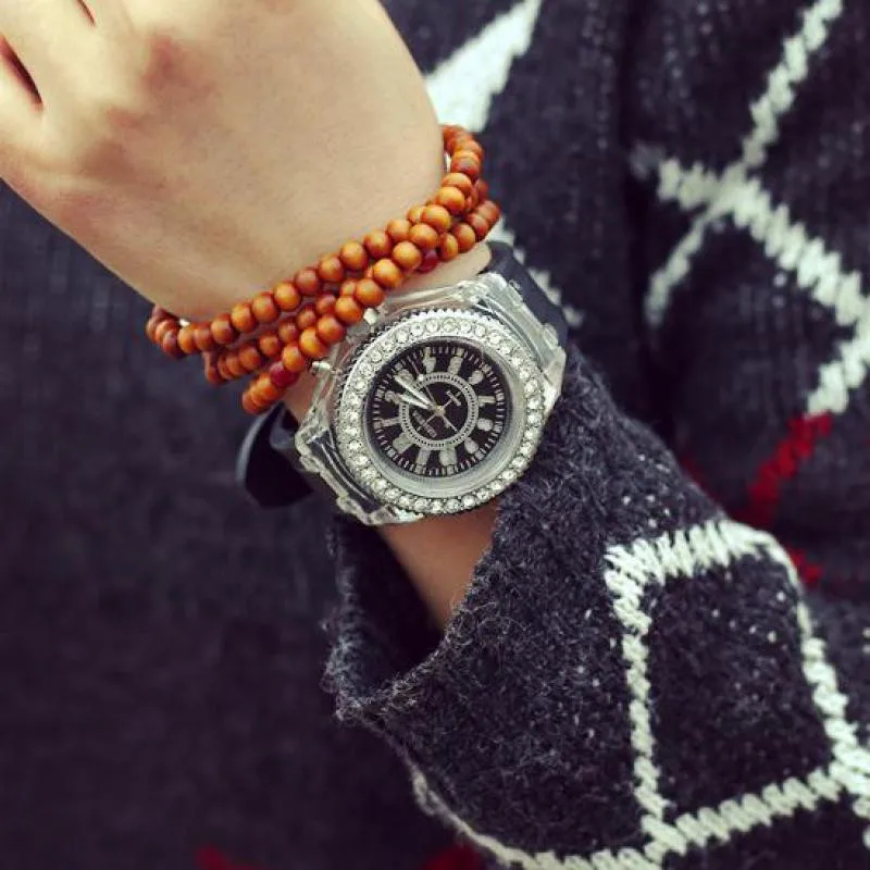 Женские часы модные светящиеся красочные светодиодные спортивные женские