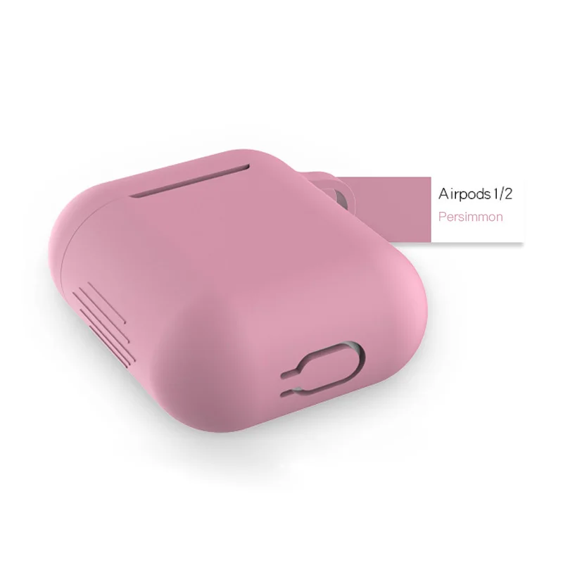 Persimmon Airpods 1 крышка защитная, крышка полная защитная крышка Портативный Силиконовый чехол для Apple airpods 2 Чехол - Цвет: Persimmon