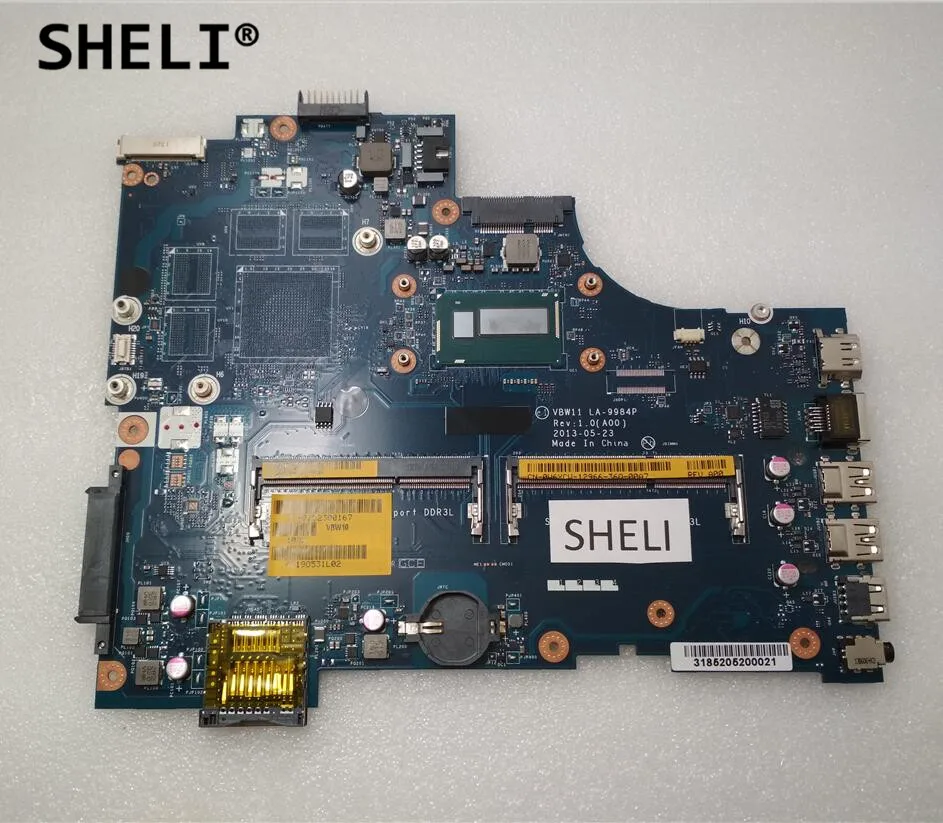 Шели для Dell l inspiron 17R 5737 3737 Материнская плата ноутбука I5-4200U Процессор VBW11 LA-9984P CN-0W6XCW 0W6XCW W6XCW DDR3L Проверка прошла успешно