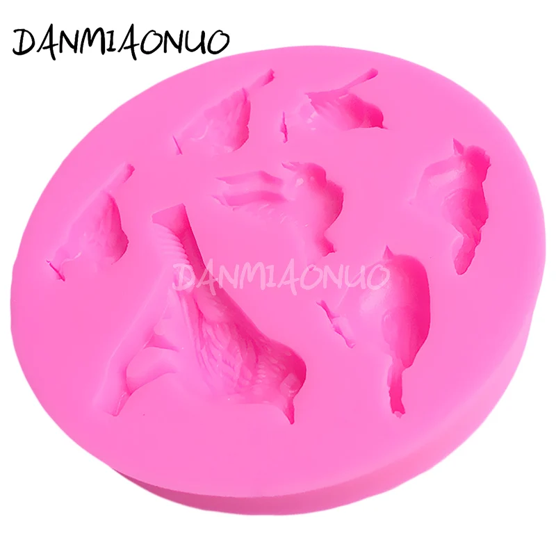 3D силиконовая форма для торта с птицами милые маленькие животные шоколада