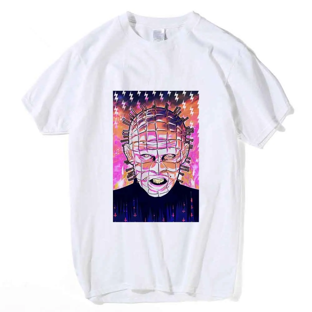 Мужская футболка HELLRAISER Pinhead летняя хлопковая с короткими рукавами в стиле хип хоп|Мужские футболки| |