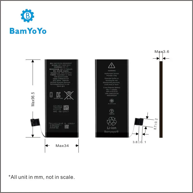 BMT 10 шт батарея для iPhone 5S Превосходное качество Кобальт+ технология ILC Замена 1560 мАч iOS 13