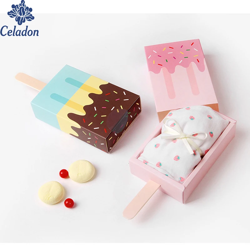 2 шт. подарочные коробки для конфет в форме мороженого детская вечеринка коробка