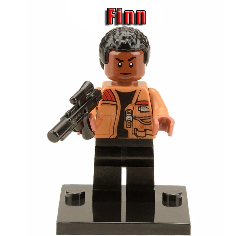 Finn Игрушки блочные Звездные войны персонаж фильма Рей кьло бен соло люки Скайуокер клон воин джедай Йода Финн BB8 R2D2 блок игрушки Наборы «Звездные войны» - Цвет: Finn