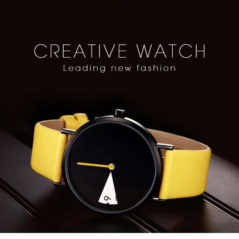 Lady Watch Women Girls Rotate Yellow Leather Band Clock Creative Wristwatch 2019 Fashion FEMALE Relogio Feminino | Наручные часы