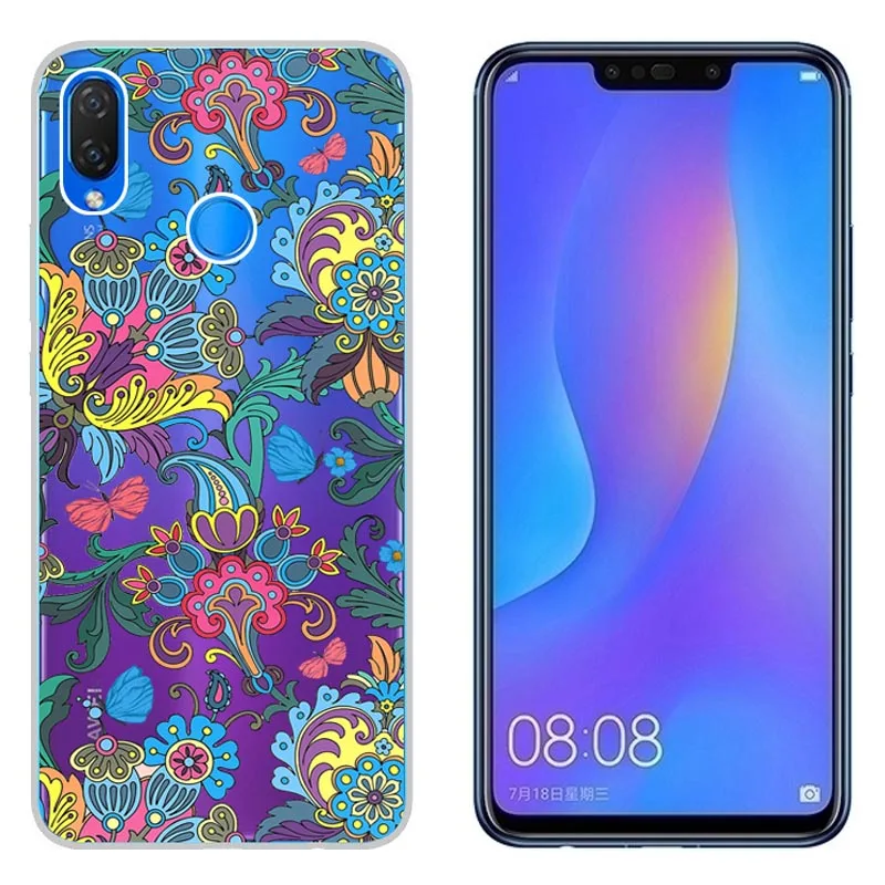 For Huawei P Smart Plus Case 6.3 Inch Colorful Cartoon Printing Phone Back Cover Fundas Smart+ INE-LX1 |