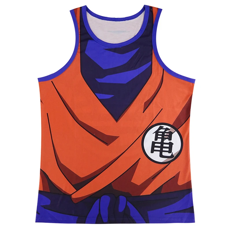 Для мужчин Dragon Ball Z Goku 3D жилет мужской отряд самоубийц Вегета майка для взрослых Косплей рубашка без рукавов