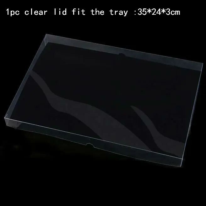 clear lid Уникальный бежевый бархатный лоток для ювелирных изделий Коробка для демонстрации ювелирных изделий ожерелье серьги подвеска шпилька Органайзер другие аксессуары чехол для демонстрации - Цвет: clear lid