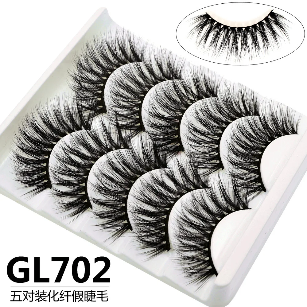 5 Pairs False Eyelashes Natural Mink Individual Wispy Lashes Handmade Fake Eyelash for Makeups Cilios Maquiagem Faux Cils | Красота и