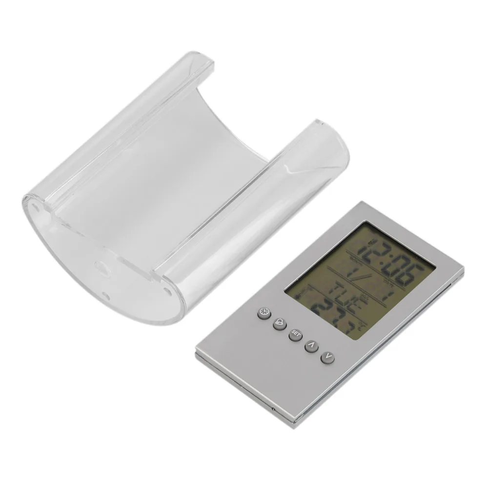 Цифровой ЖК будильник Настольный карандаш ручка держатель дизайн термометр