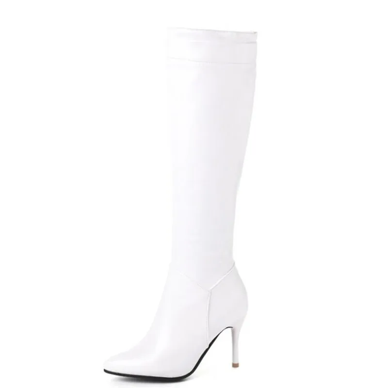 winter New style fashion Sharp head  Fine heel High-heeled Boots  thigh high boots  winter boots for girls plus size 34-45
