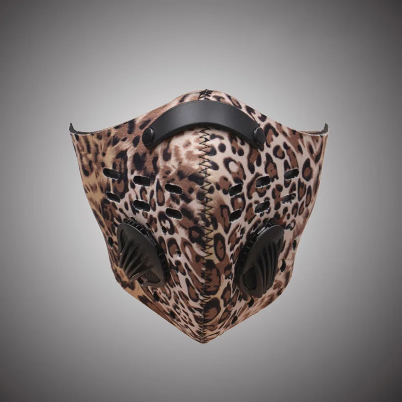 Leopard Grey Ветрозащитная велосипедная полумаска для езды на велосипеде, пылезащитный активированный уголь, дышащая Пылезащитная маска для езды на велосипеде, RR7356 - Цвет: Leopard Grey
