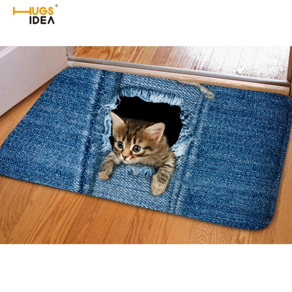 HUGSIDEA теплый домашний ковер с джинсовым дизайном для гостиной ванной комнаты 3D