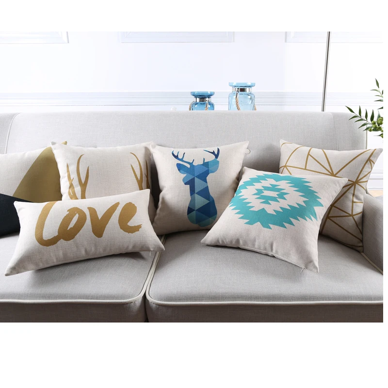 В виде геометрических фигур письмо Животные Олень Медведь Pirnted декоративные