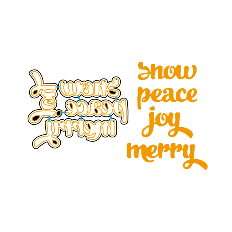 

Snow Joy Merry Words Shape Metal Cutting Dies Stencil For Scrapbooking Album Embossing Decorative DIY Handcrafts Templates Model