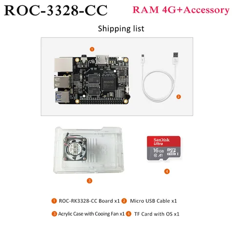 Firefly ROC RK3328 CC поддержка Gigabit Ethernet, USB 3,0, 4K дисплей и Ubuntu и Android ARM Cortex-A53 ARM Development Board