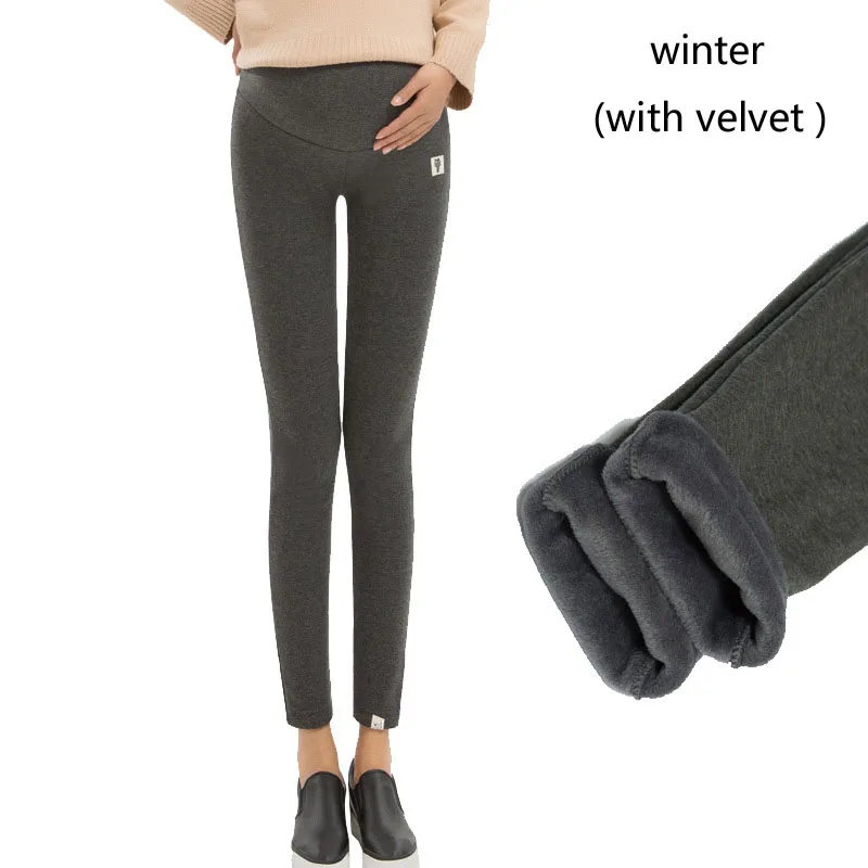 Зимние Бархатные Штаны для беременных женщин Леггинсы хлопковая теплая одежда